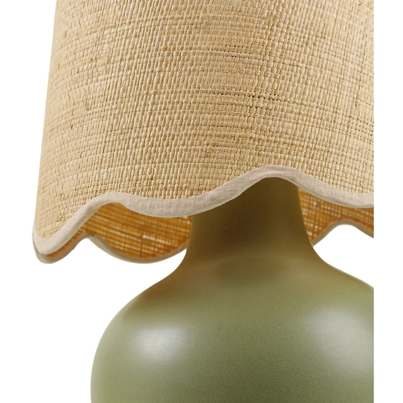 Stella Green Diminuta Table Lamp with Woven Shade