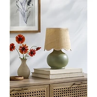 Stella Green Diminuta Table Lamp with Woven Shade