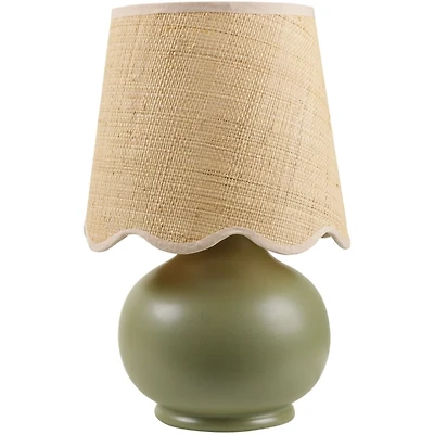 Stella Green Diminuta Table Lamp with Woven Shade