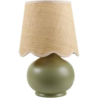 Stella Green Diminuta Table Lamp with Woven Shade