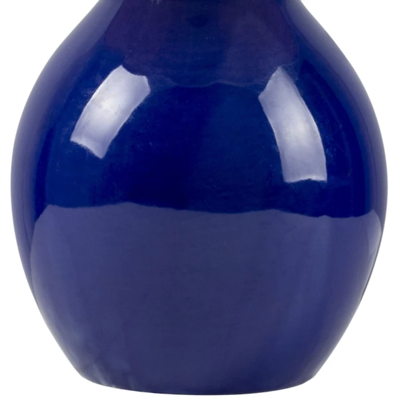 Stella Blue Mini Table Lamp with Woven Shade