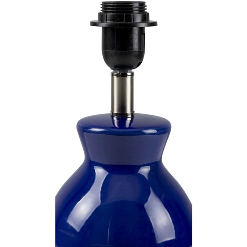 Stella Blue Mini Table Lamp with Woven Shade