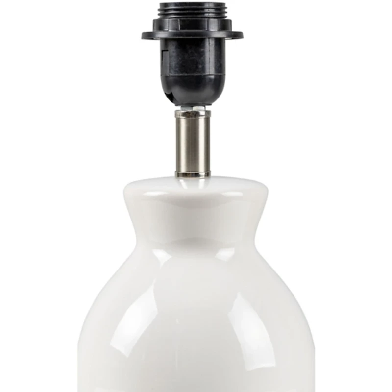 Stella White Mini Table Lamp with Woven Shade