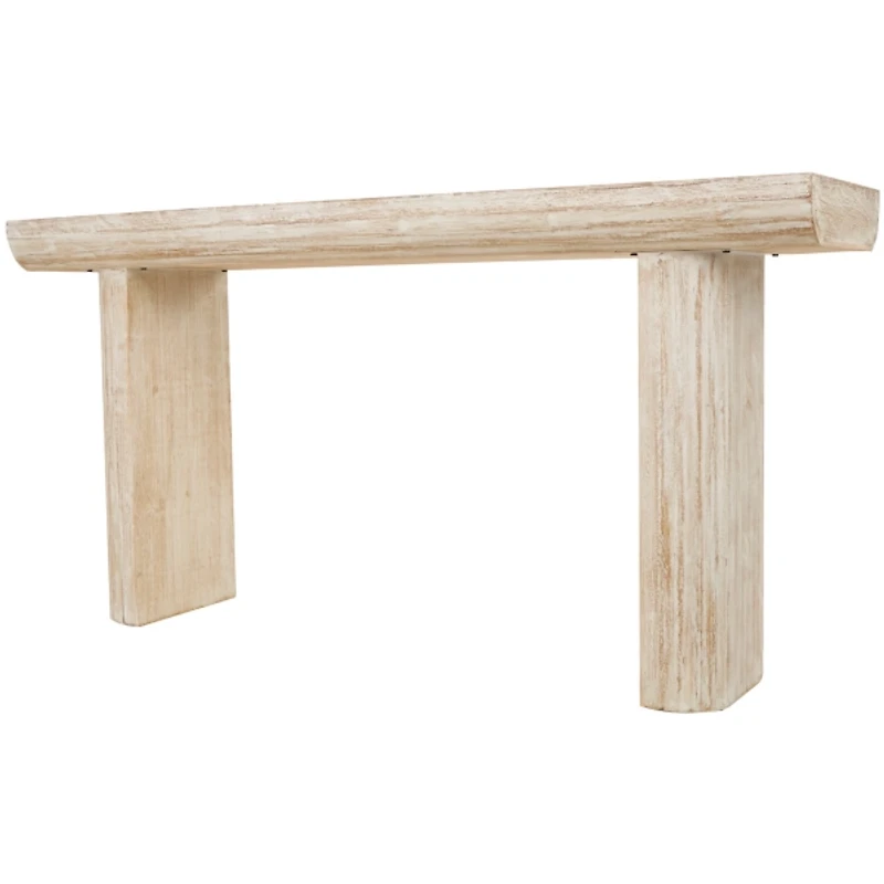 Ivory Natural Wood Grain Console Table