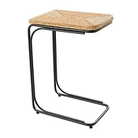 Natural Seagrass and Black Metal C-Table