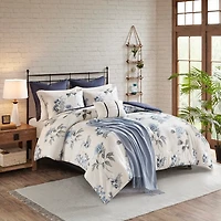 Blue Floral 7-pc. Full/Queen Comforter Set