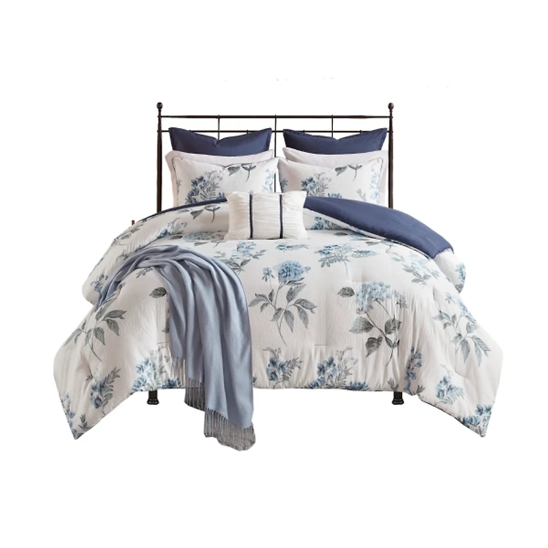 Blue Floral 7-pc. Full/Queen Comforter Set
