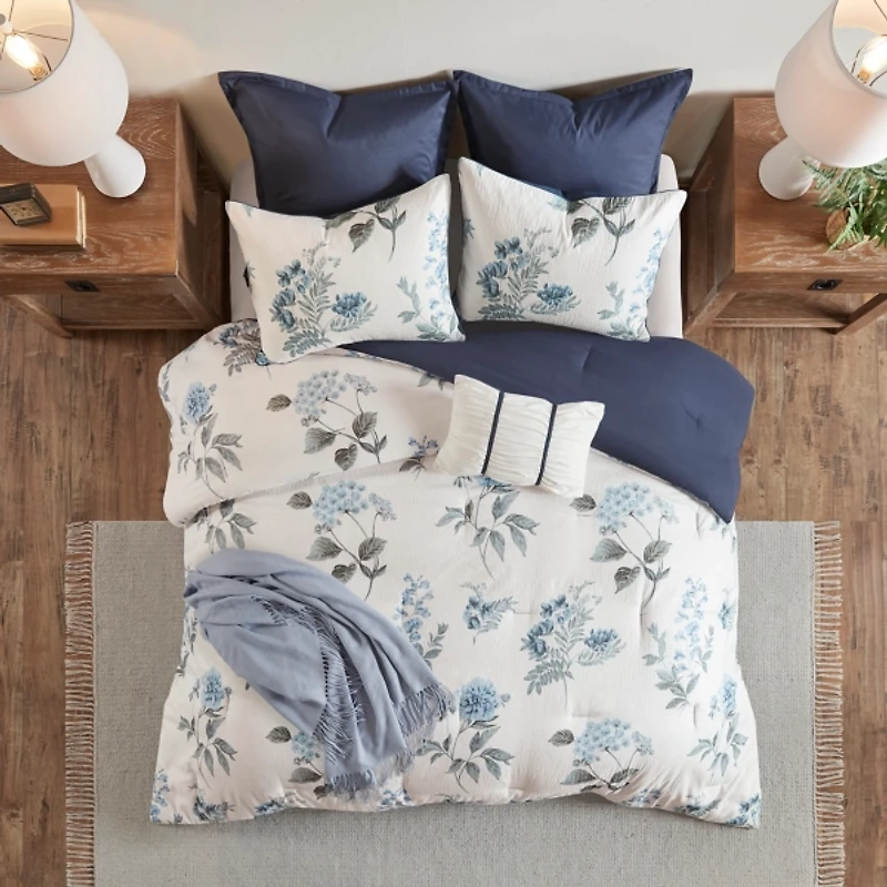 Blue Floral 7-pc. King Comforter Set