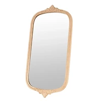 Gold Beaded Scroll Frame Wall Mirror