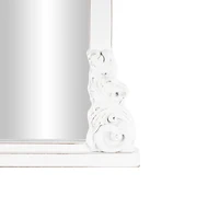 White Scroll Arched Rectangle Wall Mirror