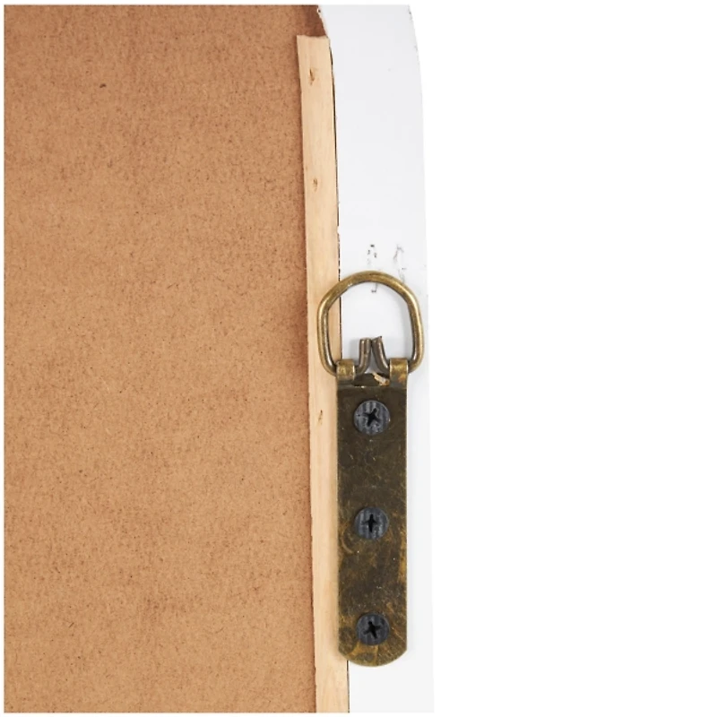 White Scroll Arched Rectangle Wall Mirror