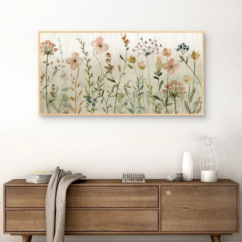 Fall Flower Sketch Framed Canvas Print