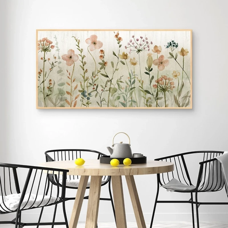 Fall Flower Sketch Framed Canvas Print