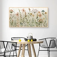 Fall Flower Sketch Framed Canvas Print