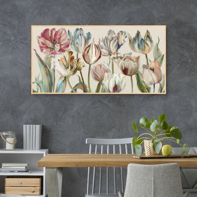 Parrot Tulips Framed Canvas Art Print