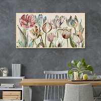 Parrot Tulips Framed Canvas Art Print