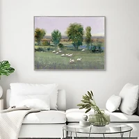 Field of Sheep Framed Canvas Art Print