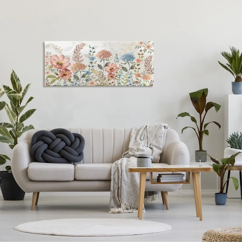 Pastel Spring Florals Canvas Art Print, 48x20 in.