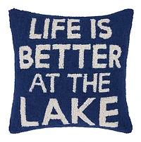 Better at the Lake Hooked Wool Pillow