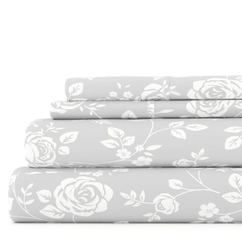 Gray Garden 4-pc. King Sheet Set