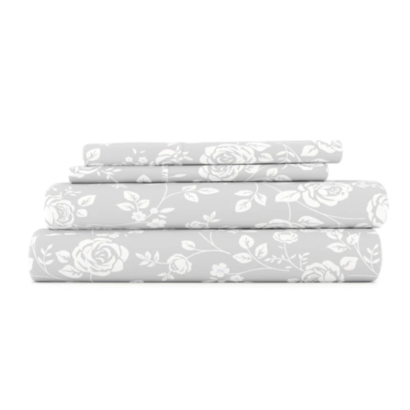 Gray Garden 4-pc. Queen Sheet Set