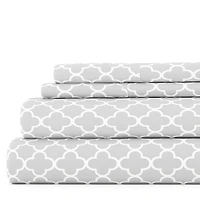 Gray Quatrefoil 3-pc. Twin Sheet Set