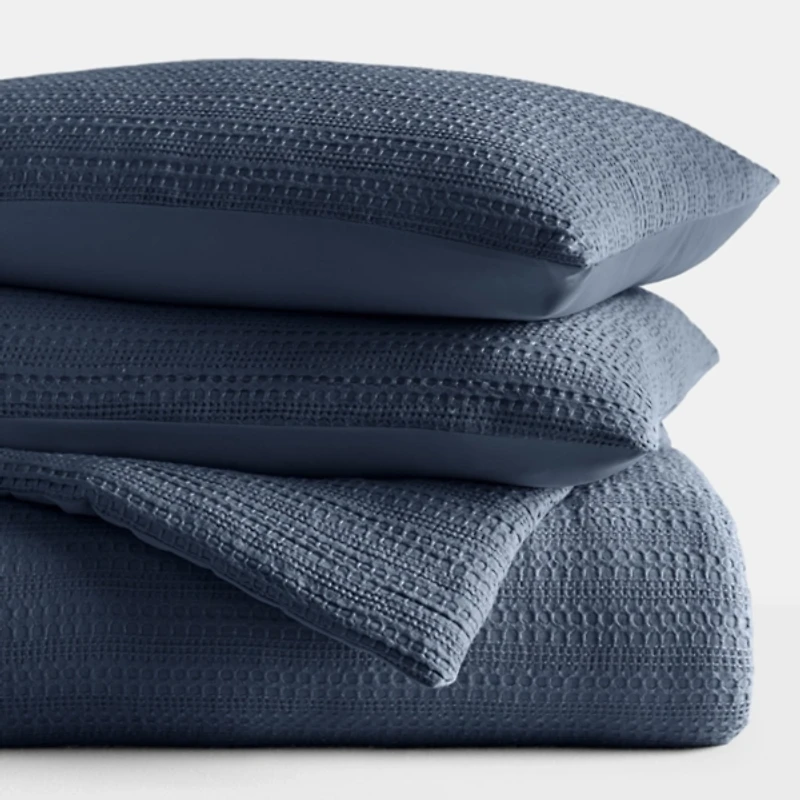 Navy Waffle Ultra-Soft 3-pc. King Comforter Set