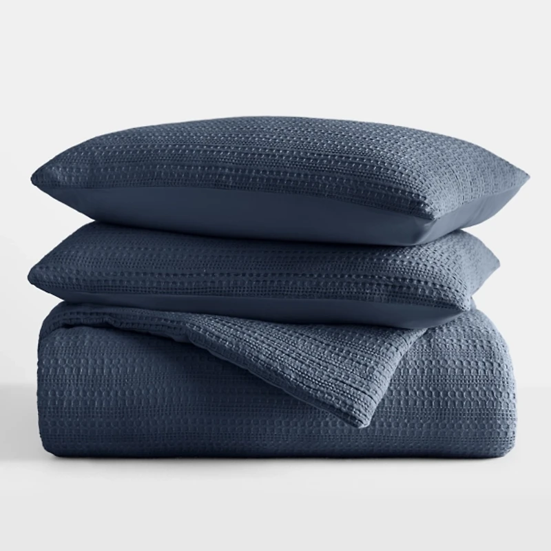 Navy Waffle Ultra-Soft 3-pc. King Comforter Set