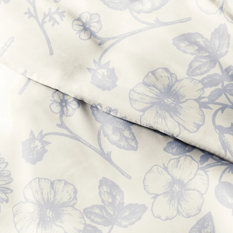 Blue Botanical 2-pc. Twin Duvet Cover Set