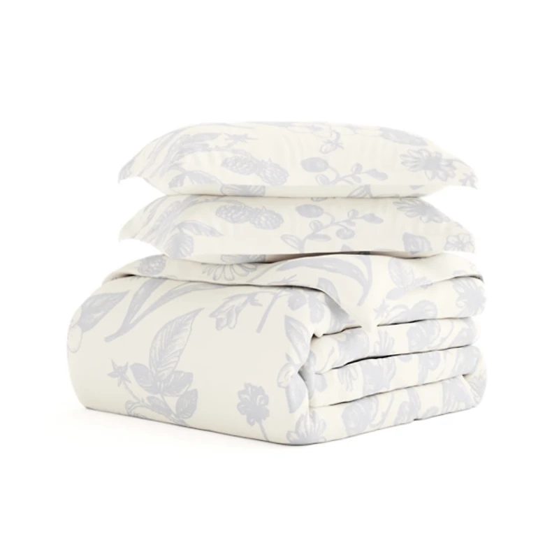 Blue Botanical 2-pc. Twin Duvet Cover Set