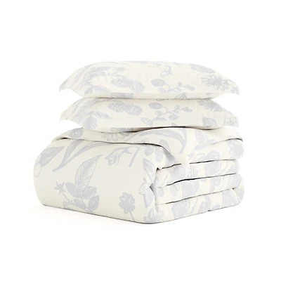 Blue Botanical 2-pc. Twin Duvet Cover Set