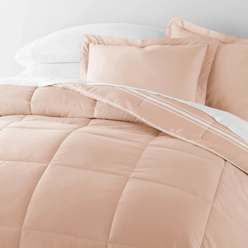 Rose Striped Reversible 3-pc. King Comforter Set