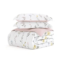 Soft Floral Reversible 3-pc. Queen Duvet Cover Set