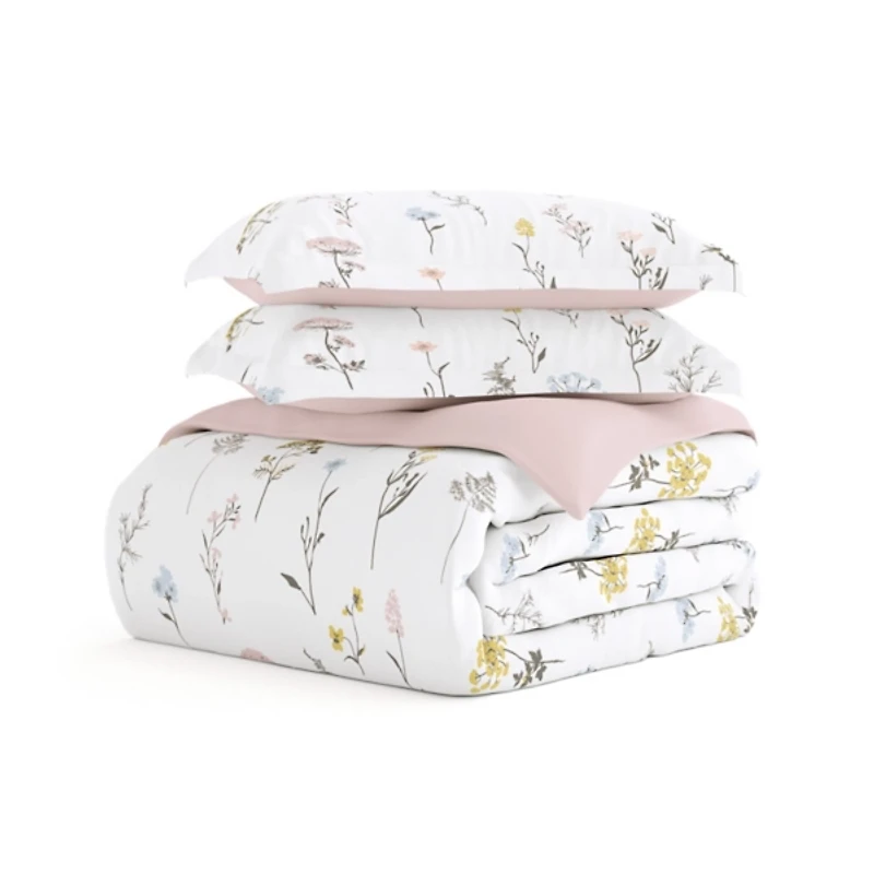Soft Floral Reversible 2-pc. Twin Duvet Cover Set