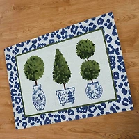 Topiary Leopard Hooked Accent Rug