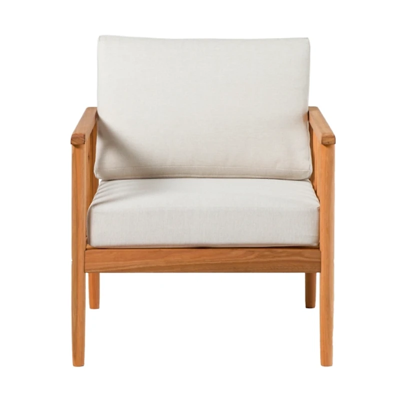 Natural Eucalyptus Wood Outdoor Accent Chair