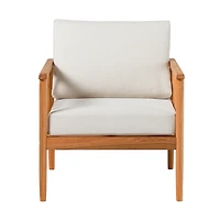 Natural Eucalyptus Wood Outdoor Accent Chair