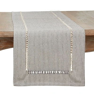 Black & White Striped Table Runner, 72 in.