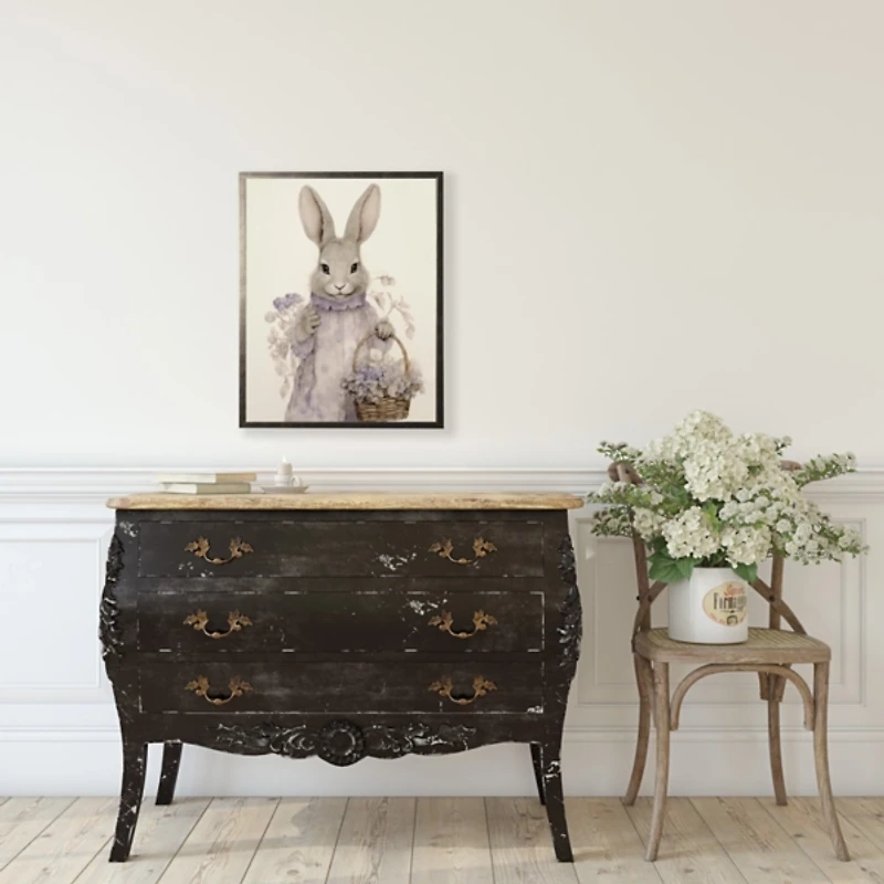Lavender Easter Bunny Framed Art Print