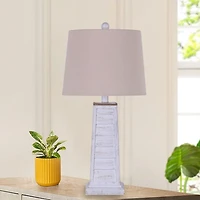 White Louvered Shutter Table Lamps, Set of 2