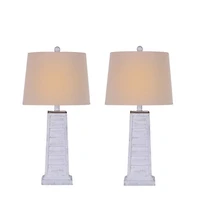 White Louvered Shutter Table Lamps, Set of 2