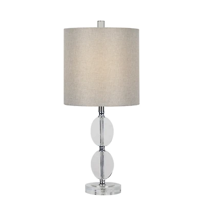 Hourglass Crystal and Silver Metal Table Lamp