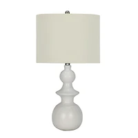 White Modern Spindle Table Lamp