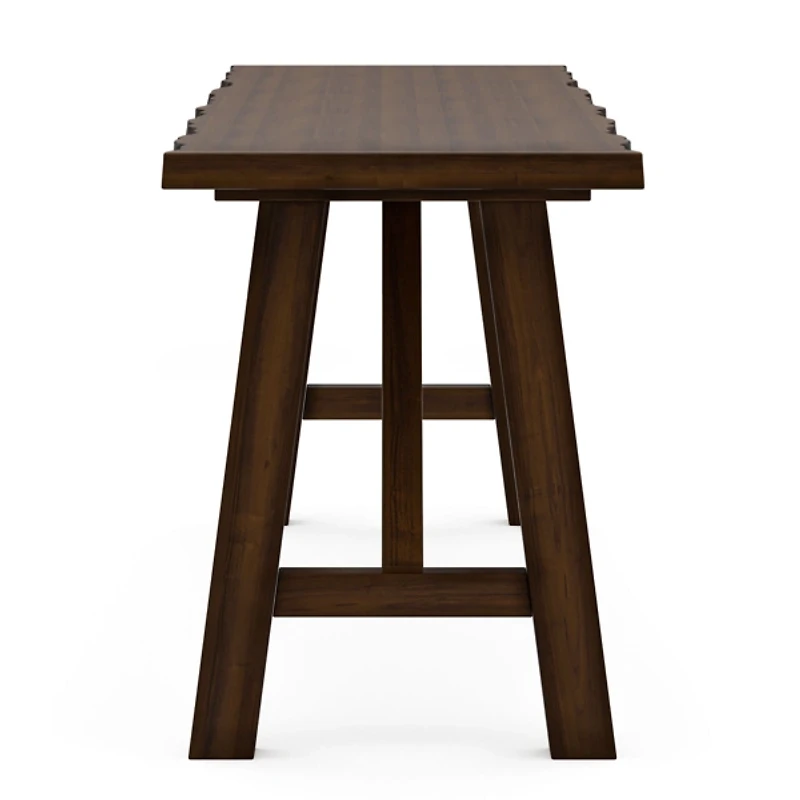 Dark Brown Wood Live Edge Bench