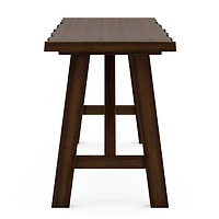 Dark Brown Wood Live Edge Bench