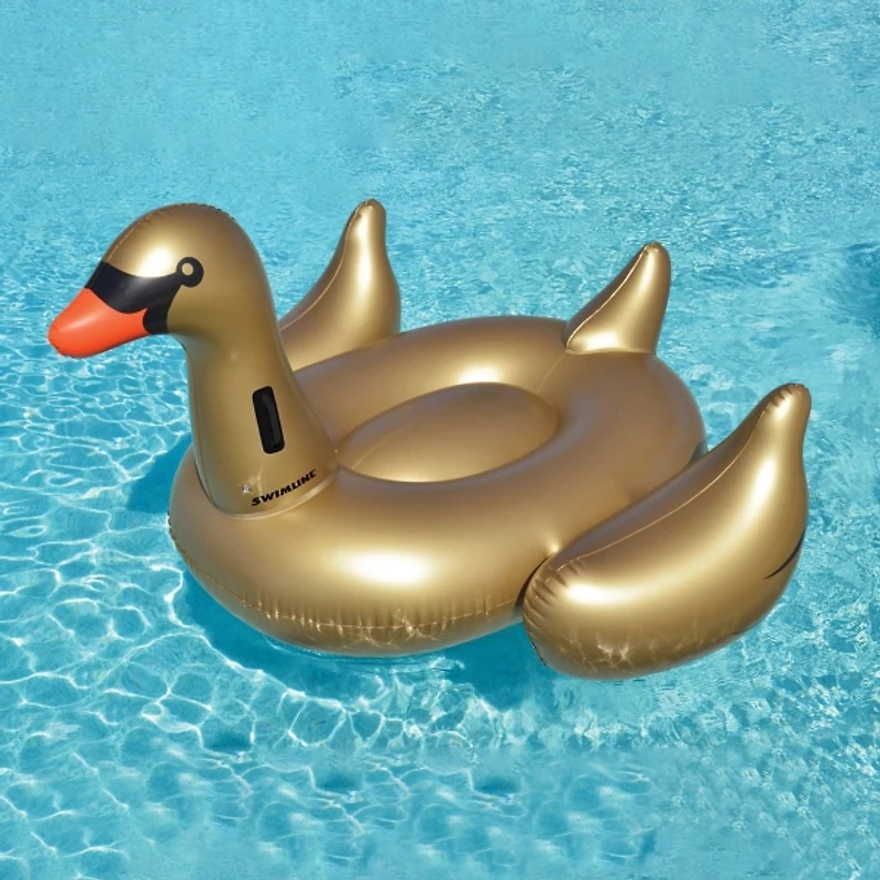 Giant Gold Swan Inflatable Pool Float