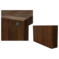 Dark Brown Distressed Wood Console Table