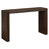 Dark Brown Distressed Wood Console Table