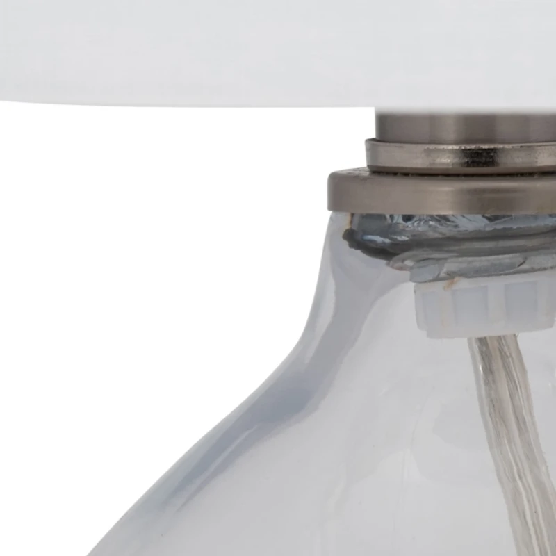 Clear Glass Tapered Table Lamps, Set of 2