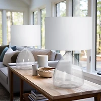 Clear Glass Tapered Table Lamps, Set of 2